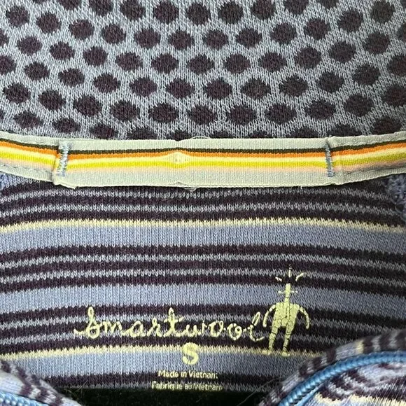Smartwool 1/4 Zip Merino Wool Striped Pullover Women’s Small - Picture 5 of 6